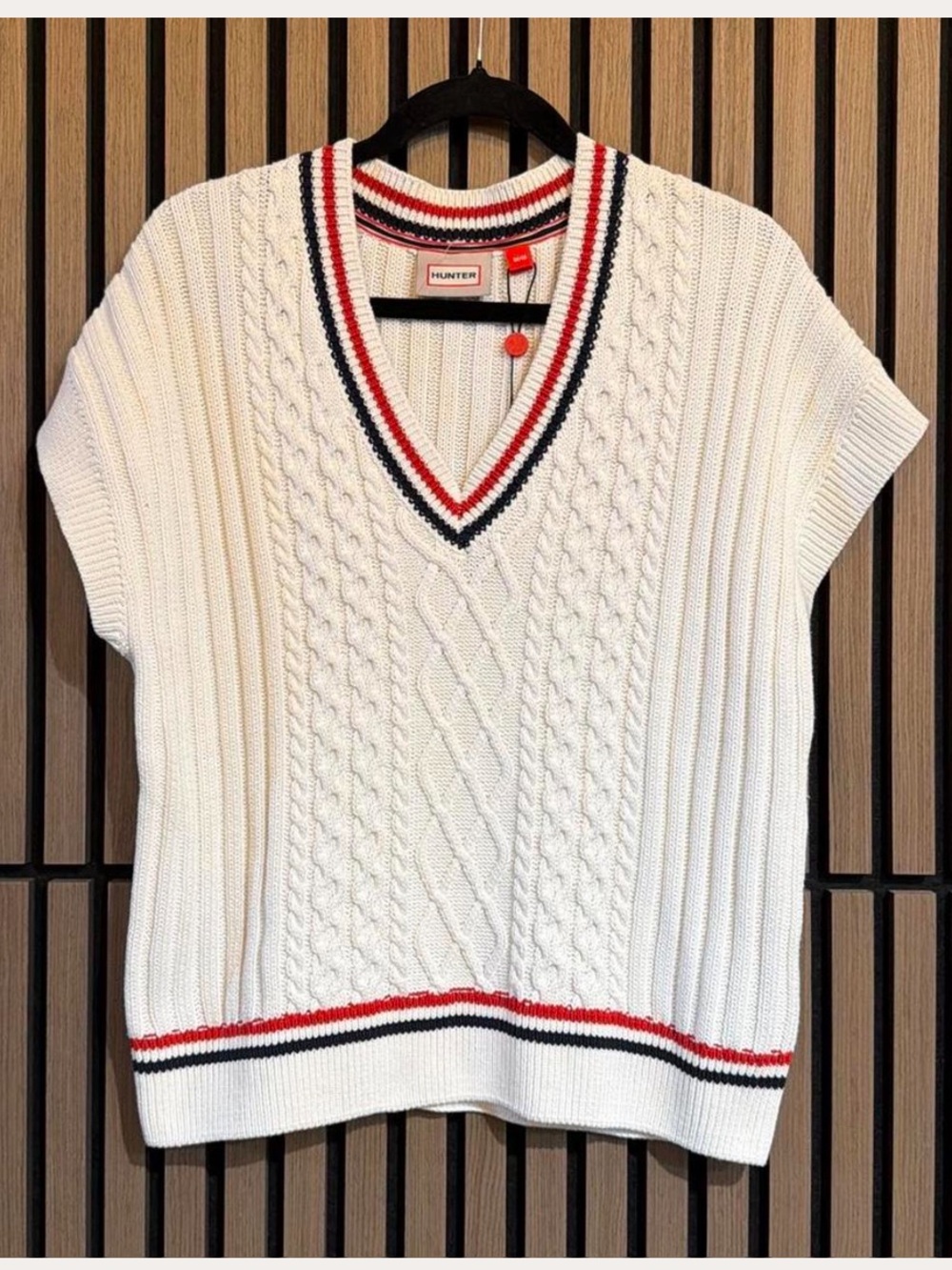 Hunter Cable Knit/Cotton Sweater Vest